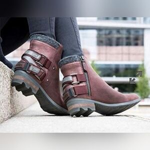 SOREL Rusty Red Brown Leather Distressed Ankle Boots Costal Western Women's 7